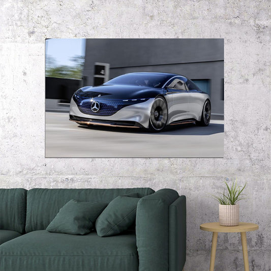 Mercedes Benz Vision Eqs Sports Car Race Car Poster Wall Art Print Home Wall Decor - xonomax