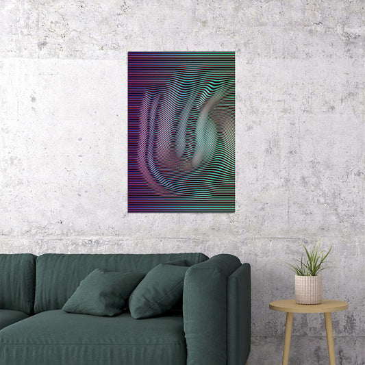 Psychedelic Metallic Illusion Figures Picture Poster Wall Art Print Home Wall Decor - xonomax