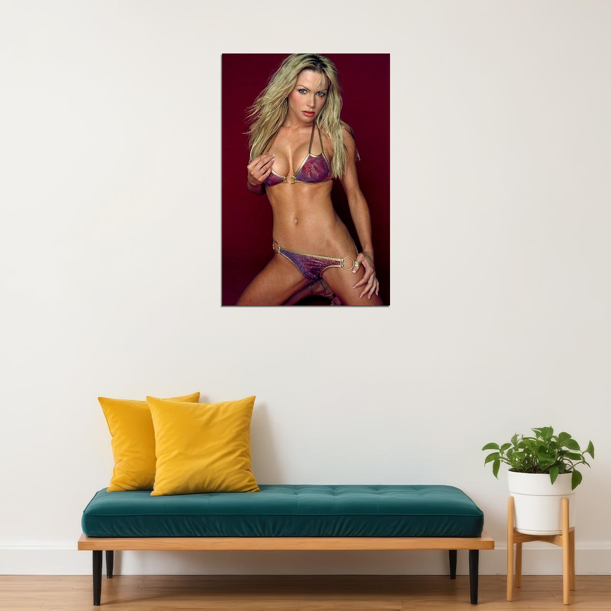 Nikki Ziering Sexy Female Model Pink Bikini Poster Wall Art Print Home Wall Decor - xonomax
