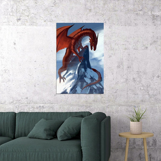 Dragon Mountain Excitement Fantasy Picture Poster Wall Art Print Home Wall Decor - xonomax