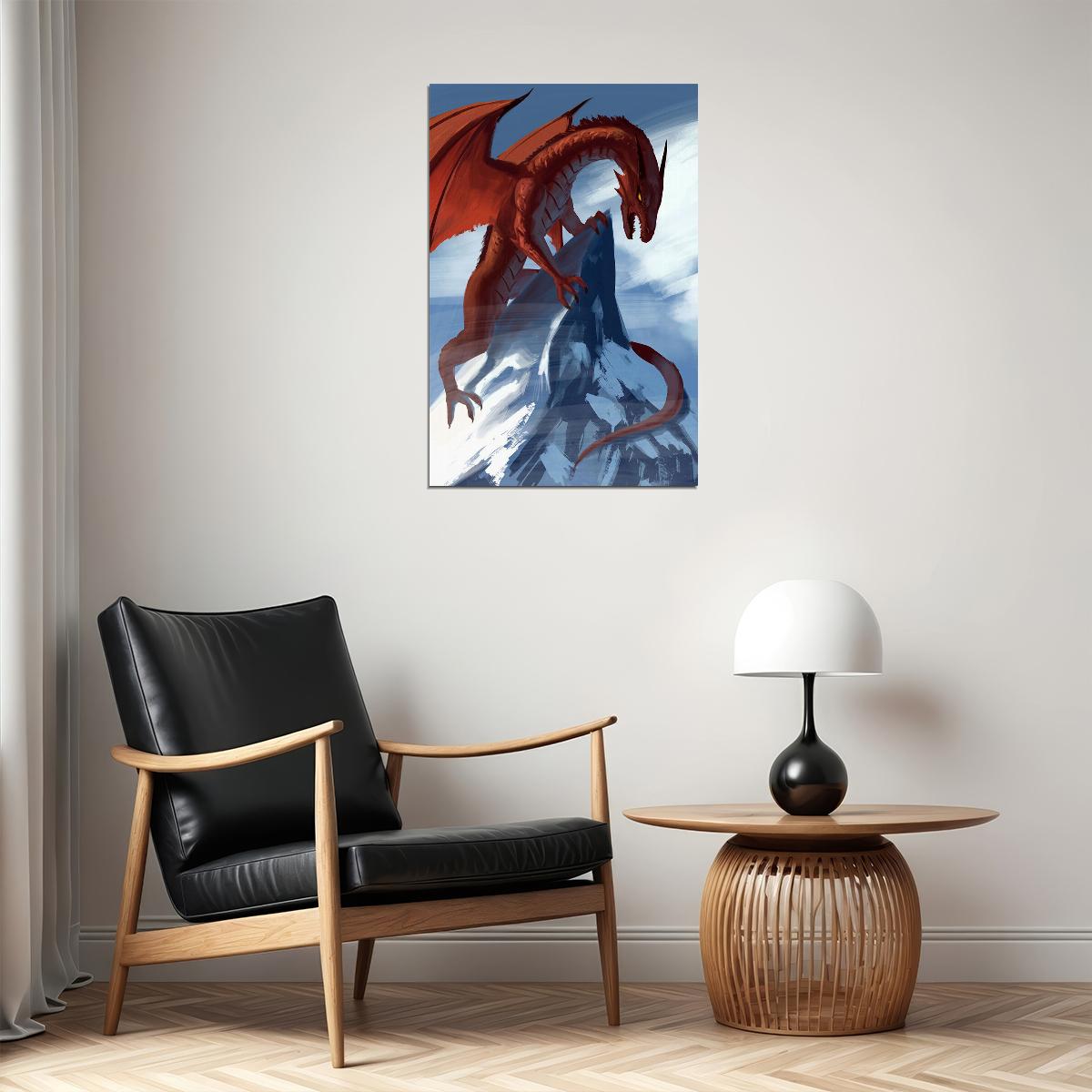 Dragon Mountain Excitement Fantasy Picture Poster Wall Art Print Home Wall Decor