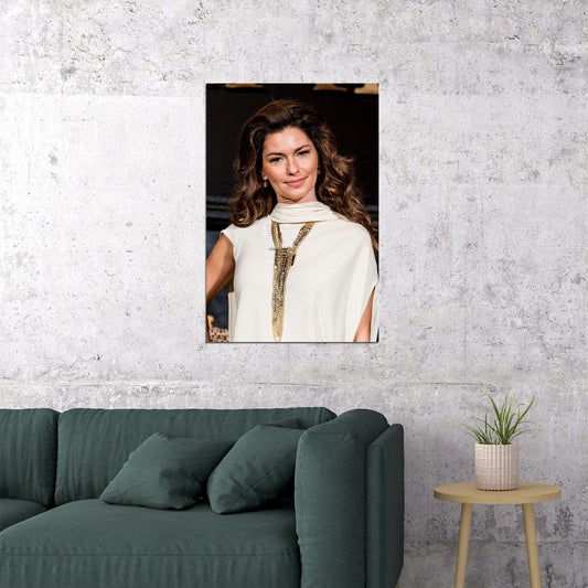 Shania Twain Artist Songwriter With White Dress Poster Wall Art Print Home Wall Decor - xonomax