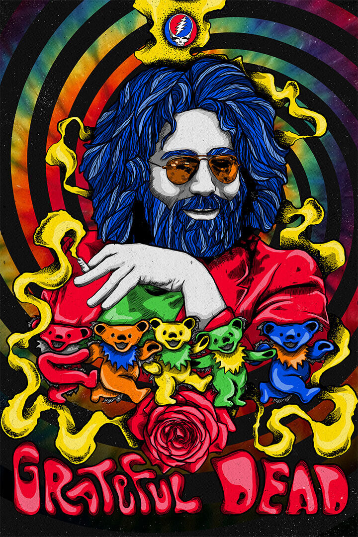 Grateful Dead Skull Tophat Metal Group Poster Wall Art Print Home Wall Decor