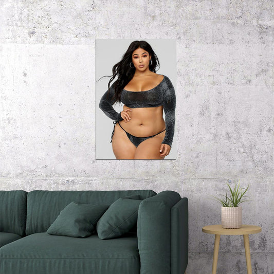 Think Big Sexy Female Model White Background Poster Wall Art Print Home Wall Decor - xonomax