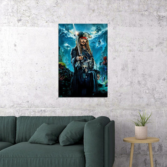 Pirates Of Carribean Movie Johnny Depp Excitement Poster Wall Art Print Home Wall Decor - xonomax