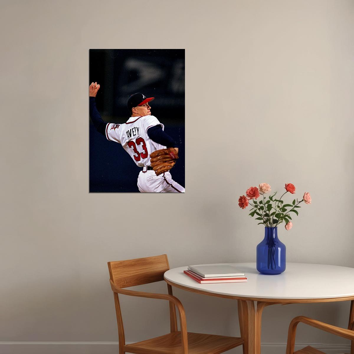 Baseball Steve Avery Atlanta Sport Poster Wall Art Print Home Wall Decor - xonomax