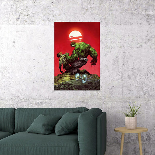 The Hulk Pounding Action Science Fiction Poster Wall Art Print Home Wall Decor - xonomax