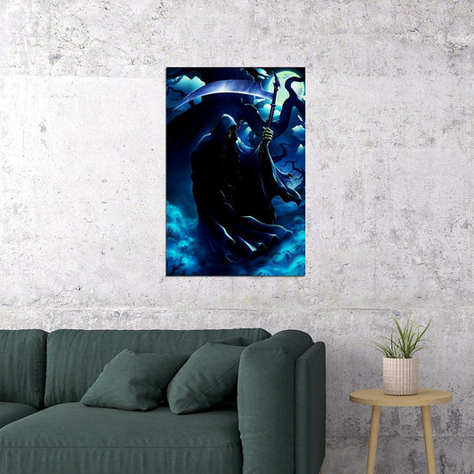 The Reaper Blacklıght And Flocked Fantasy Poster Wall Art Print Home Wall Decor - xonomax