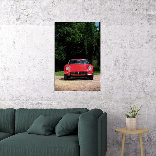 Old Red Ferrari 275 Classic Poster Wall Art Print Home Wall Decor - xonomax