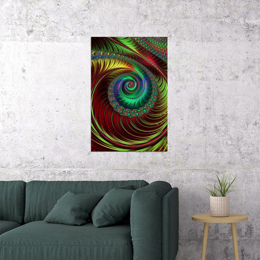 Marijuana Theme Psychedelic Spiral Leaf Poster Wall Art Print Home Wall Decor - xonomax