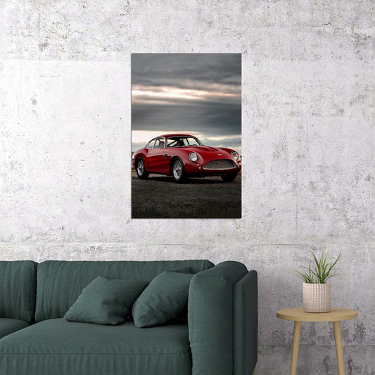 Old Red Aston Martin Classic Poster Wall Art Print Home Wall Decor - xonomax