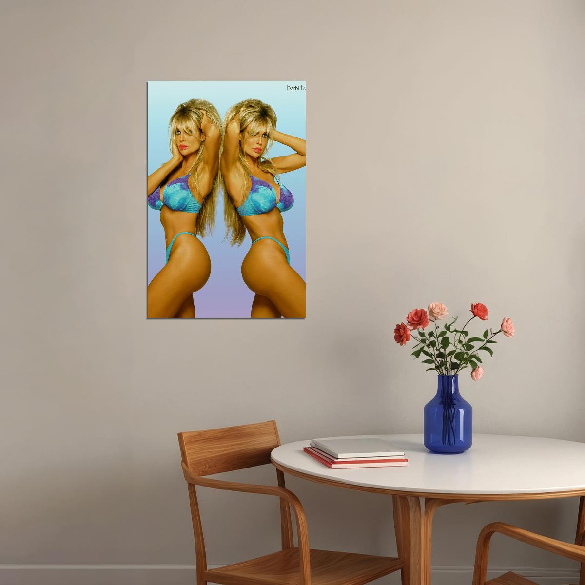 Sexy Female Model Barbie Twins In Bikins Poster Wall Art Print Home Wall Decor - xonomax