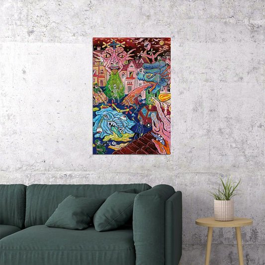 Psychedelic Metallic Illusion Poster Wall Art Print Home Wall Decor - xonomax