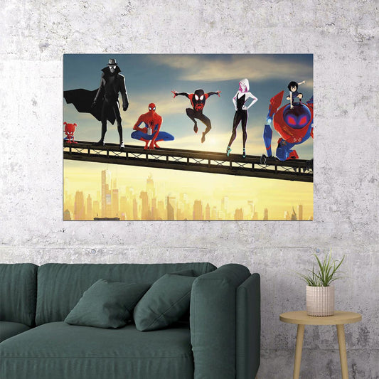 Spider Man Into The Spider Verse Animation Poster Wall Art Print Home Wall Decor - xonomax