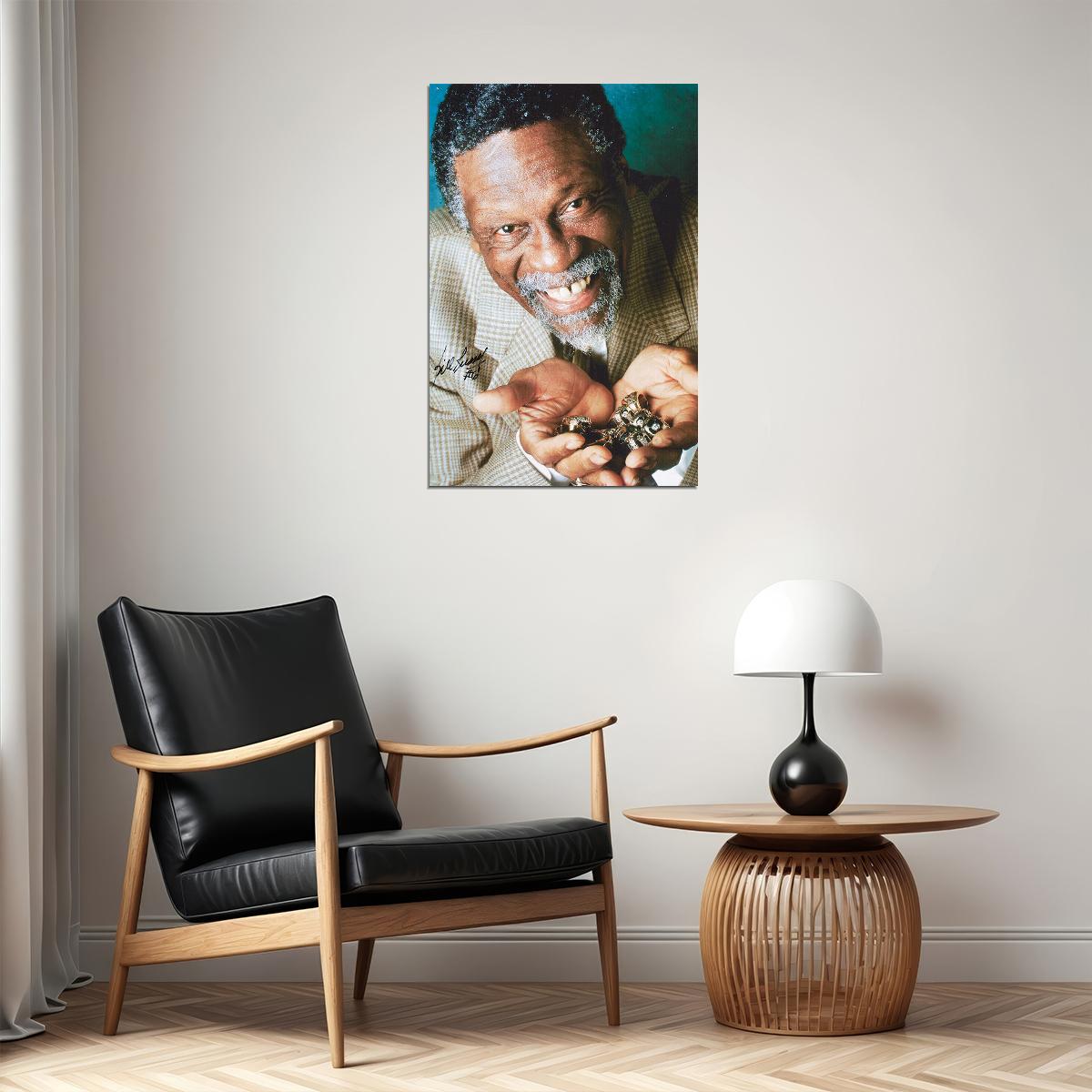 Dunk Block Star Bill Russell Basketball Poster Wall Art Print Home Wall Decor - xonomax