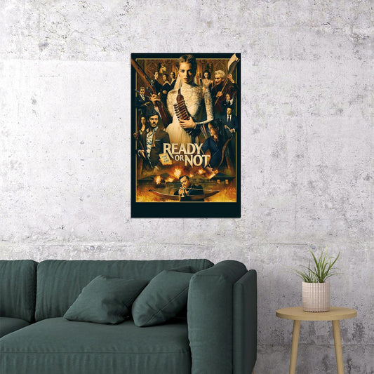 Ready Or Not Samara Weaving Horror Movie Poster Wall Art Print Home Wall Decor - xonomax