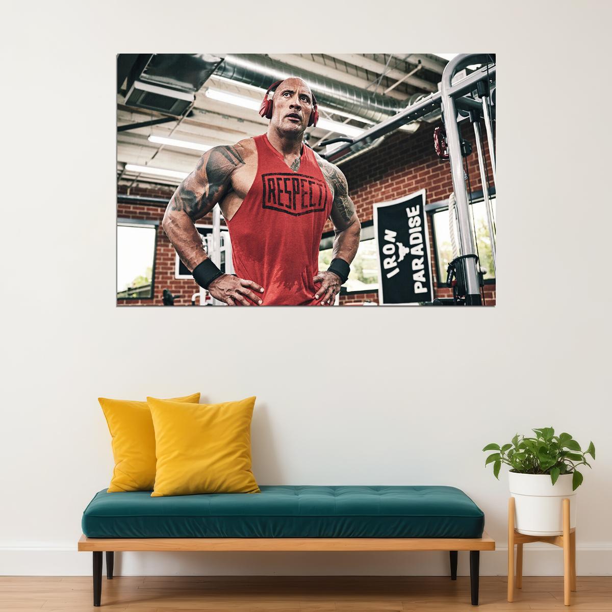 Dwayne Johnson The Rock Muscle Black Adam Poster Wall Art Print Home Wall Decor - xonomax