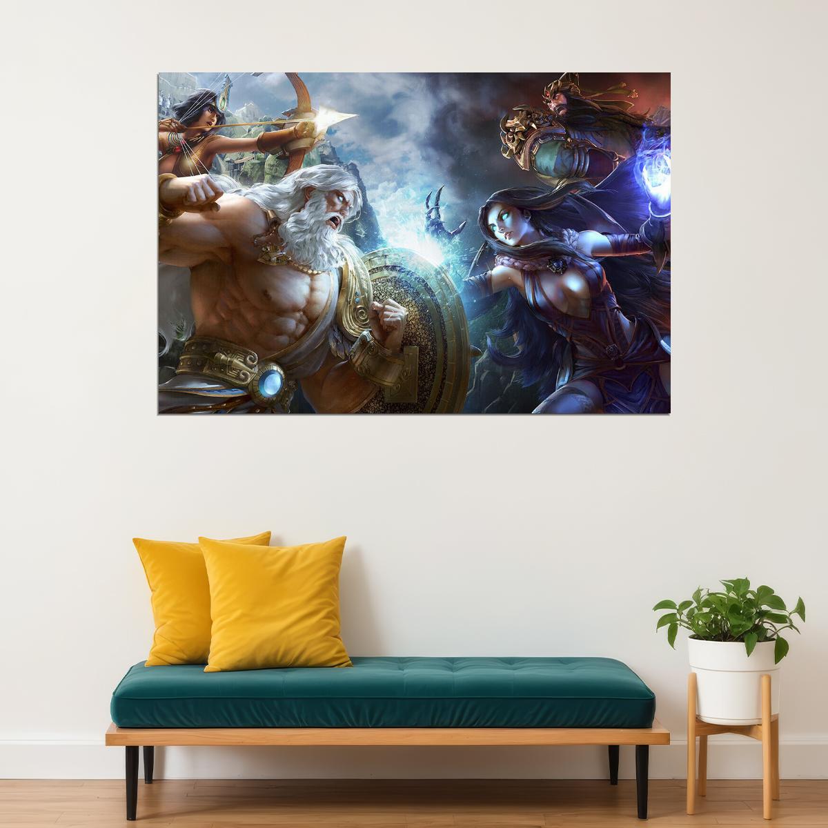 Smite God Hero Fight Playing Hot Online Game Poster Wall Art Print Home Wall Decor