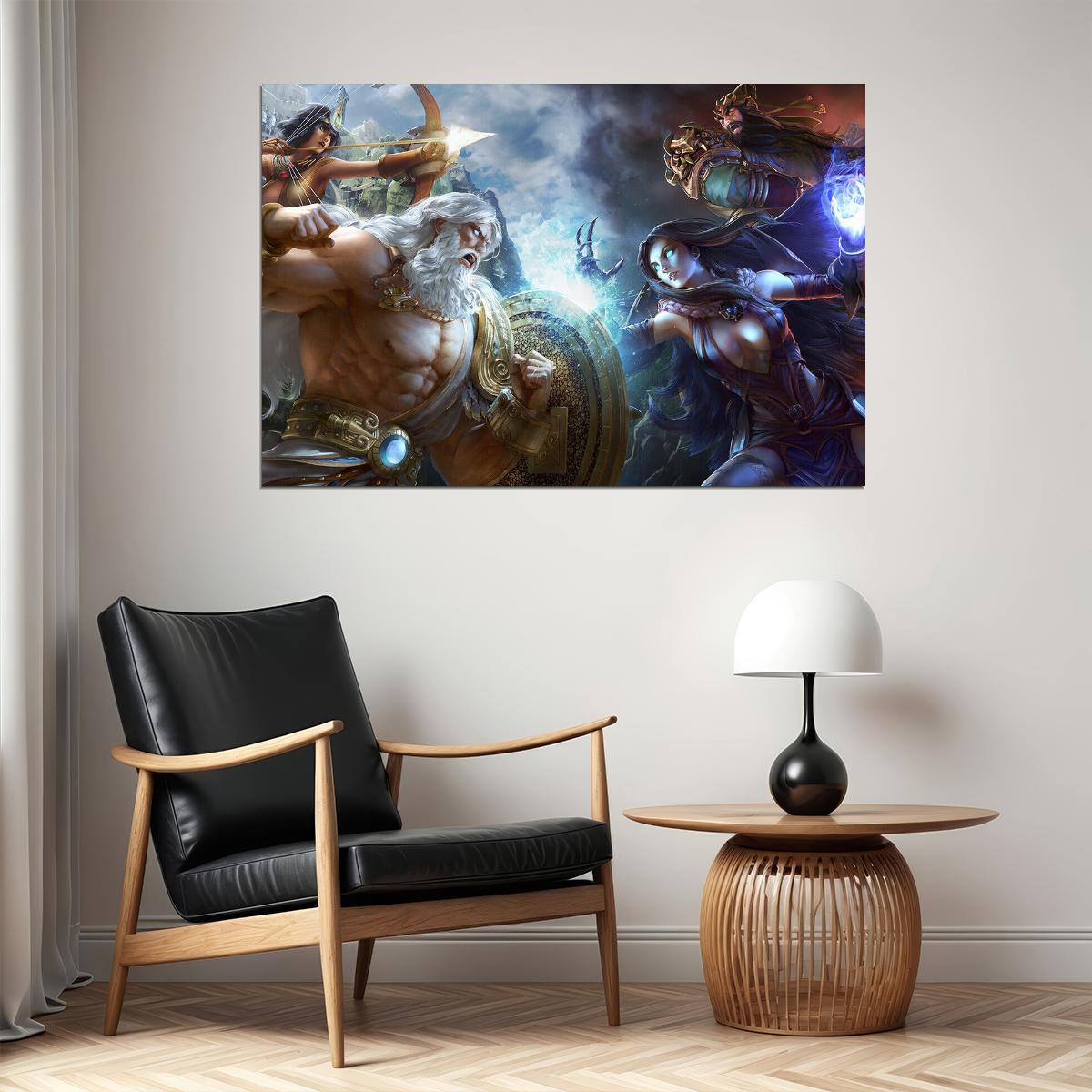 Smite God Hero Fight Playing Hot Online Game Poster Wall Art Print Home Wall Decor