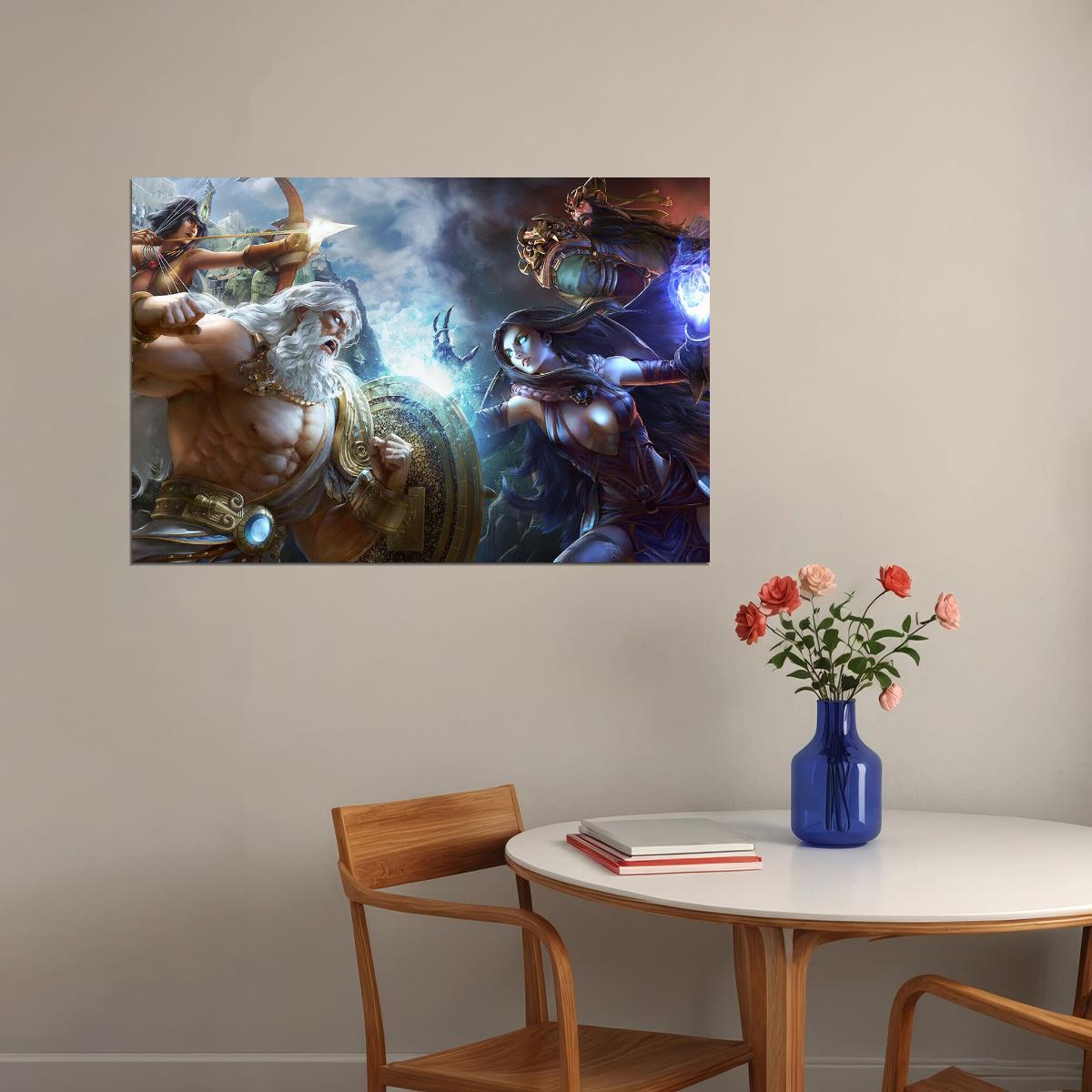 Smite God Hero Fight Playing Hot Online Game Poster Wall Art Print Home Wall Decor