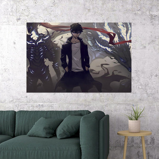 Solo Leveling War Monster Fight Game Poster Wall Art Print Home Wall Decor - xonomax