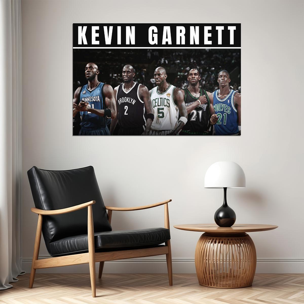Dunk Block Star Kevin Garnett Basketball Poster Wall Art Print Home Wall Decor - xonomax