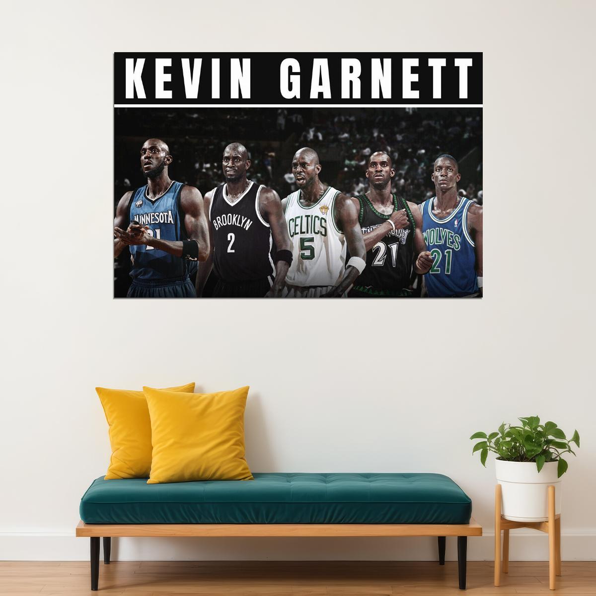 Dunk Block Star Kevin Garnett Basketball Poster Wall Art Print Home Wall Decor - xonomax
