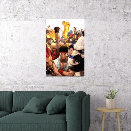Street Fighter Fight Ryu Guile Ken Chunli Game Poster Wall Art Print Home Wall Decor - xonomax