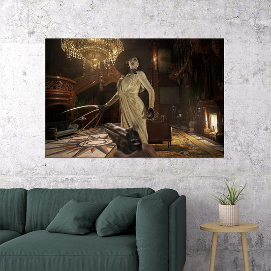 Resident Evil 8 Village Key Lady Dimitrescu Game Poster Wall Art Print Home Wall Decor - xonomax