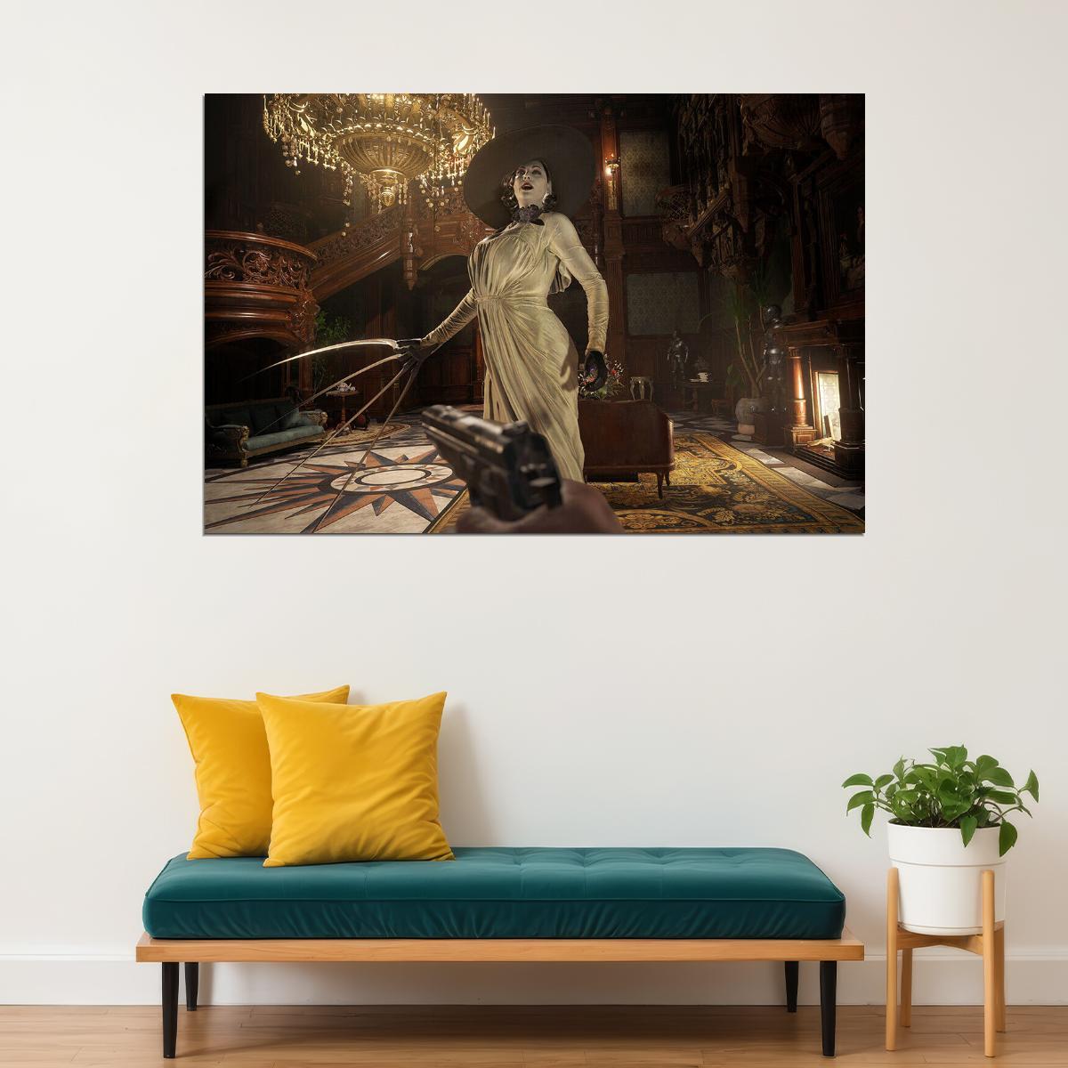 Resident Evil 8 Village Key Lady Dimitrescu Game Poster Wall Art Print Home Wall Decor