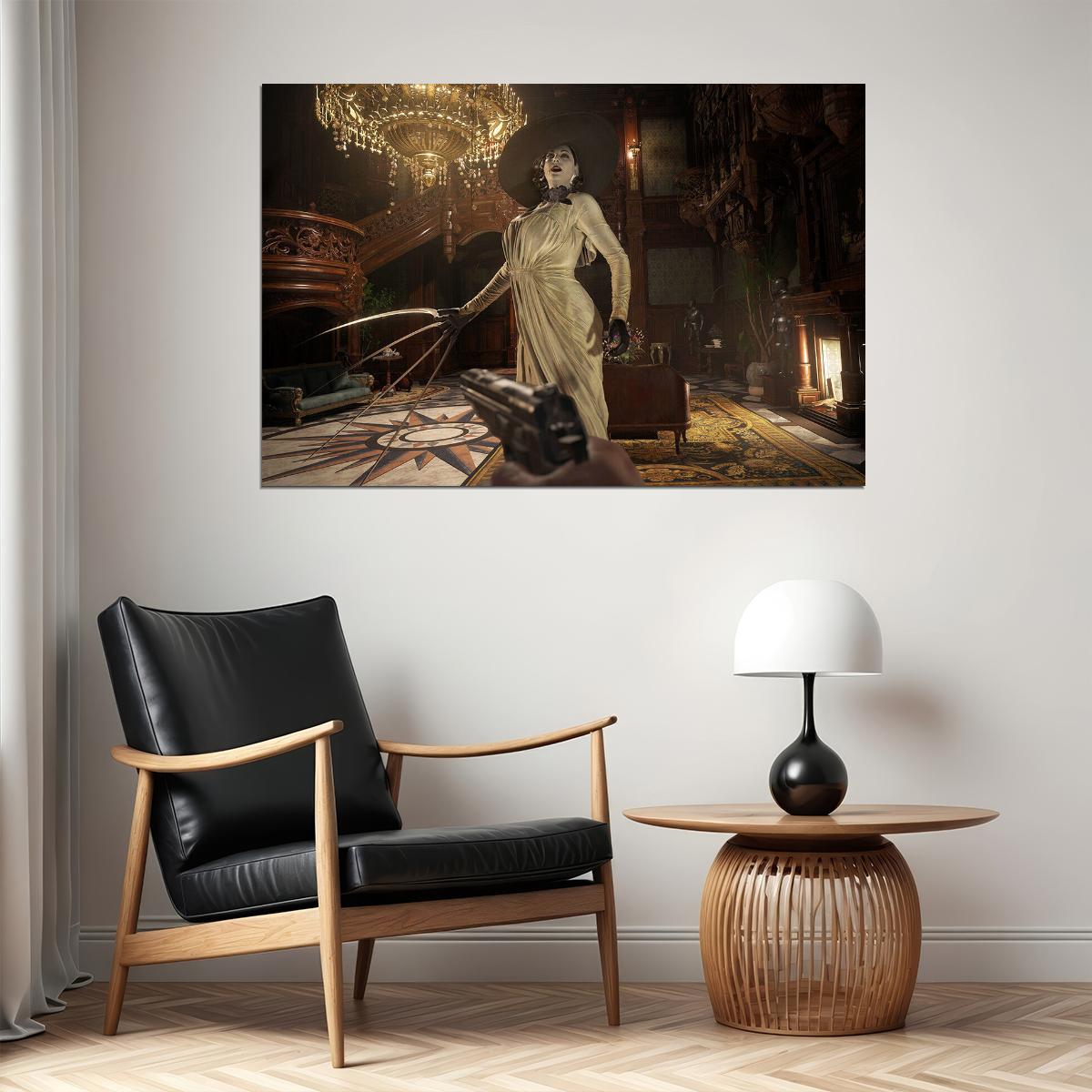 Resident Evil 8 Village Key Lady Dimitrescu Game Poster Wall Art Print Home Wall Decor