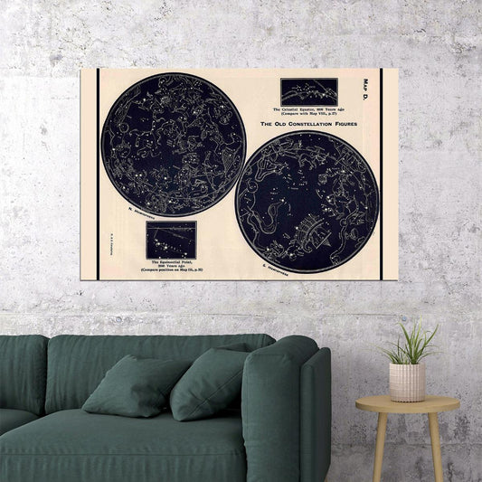 Star Map Constellation Diagram Science Astronomy Poster Wall Art Print Home Wall Decor - xonomax