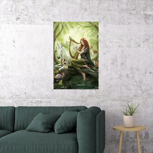 Fairies Girl Oil Painting Imaginary Nature Animals Poster Wall Art Print Home Wall Decor - xonomax