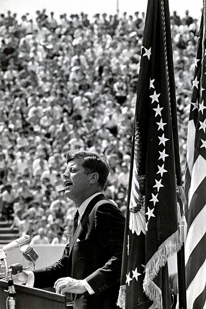 President Kennedy Moon Speech Rice Stadium Poster Wall Art Print Home Wall Decor - xonomax