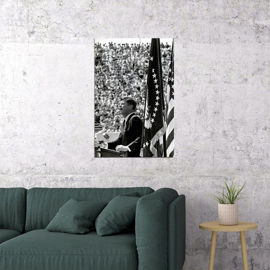 President Kennedy Moon Speech Rice Stadium Poster Wall Art Print Home Wall Decor - xonomax