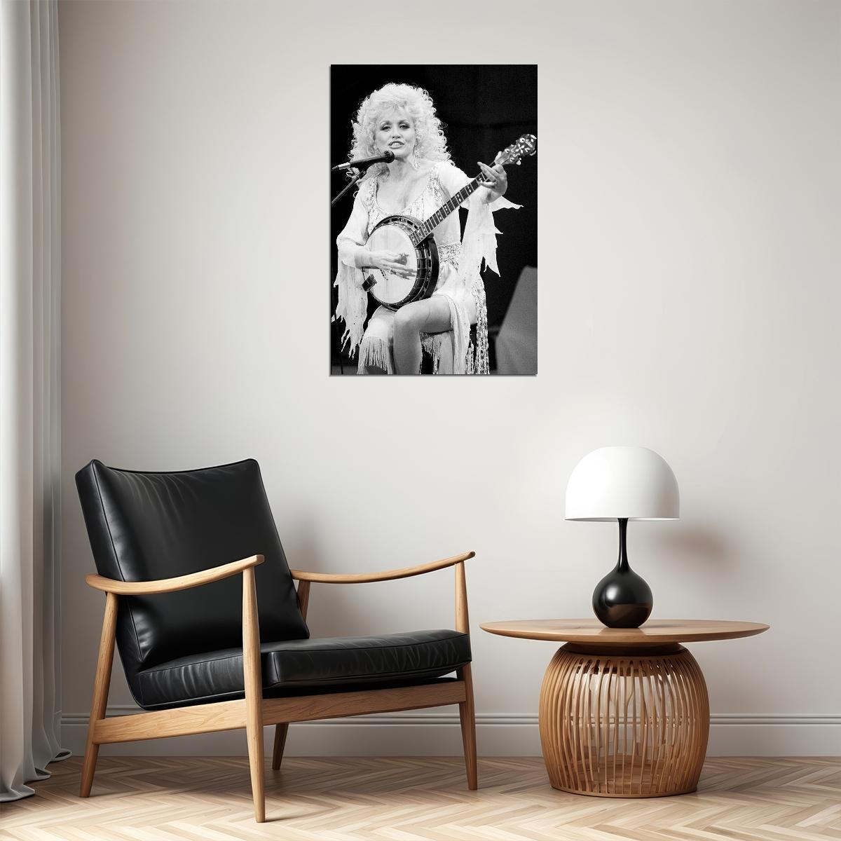 Parton Playing Banjo In Concert Music Writer Poster Wall Art Print Home Wall Decor - xonomax