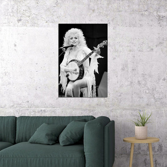 Parton Playing Banjo In Concert Music Writer Poster Wall Art Print Home Wall Decor - xonomax