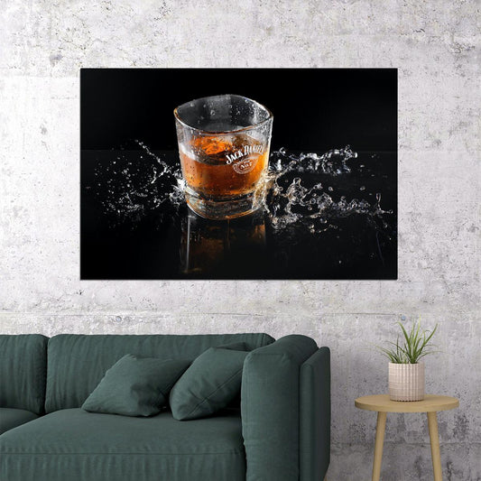 Glass Of Daniels Old Whiskey Poster Wall Art Print Home Wall Decor - xonomax