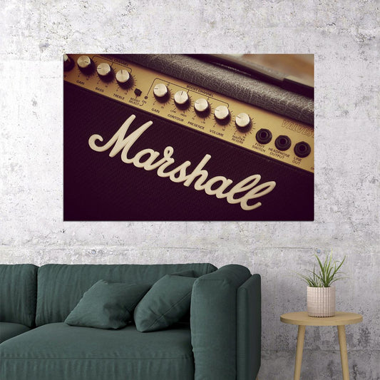 Marshall Black Guitar Amplfier Music Equipment Poster Wall Art Print Home Wall Decor - xonomax