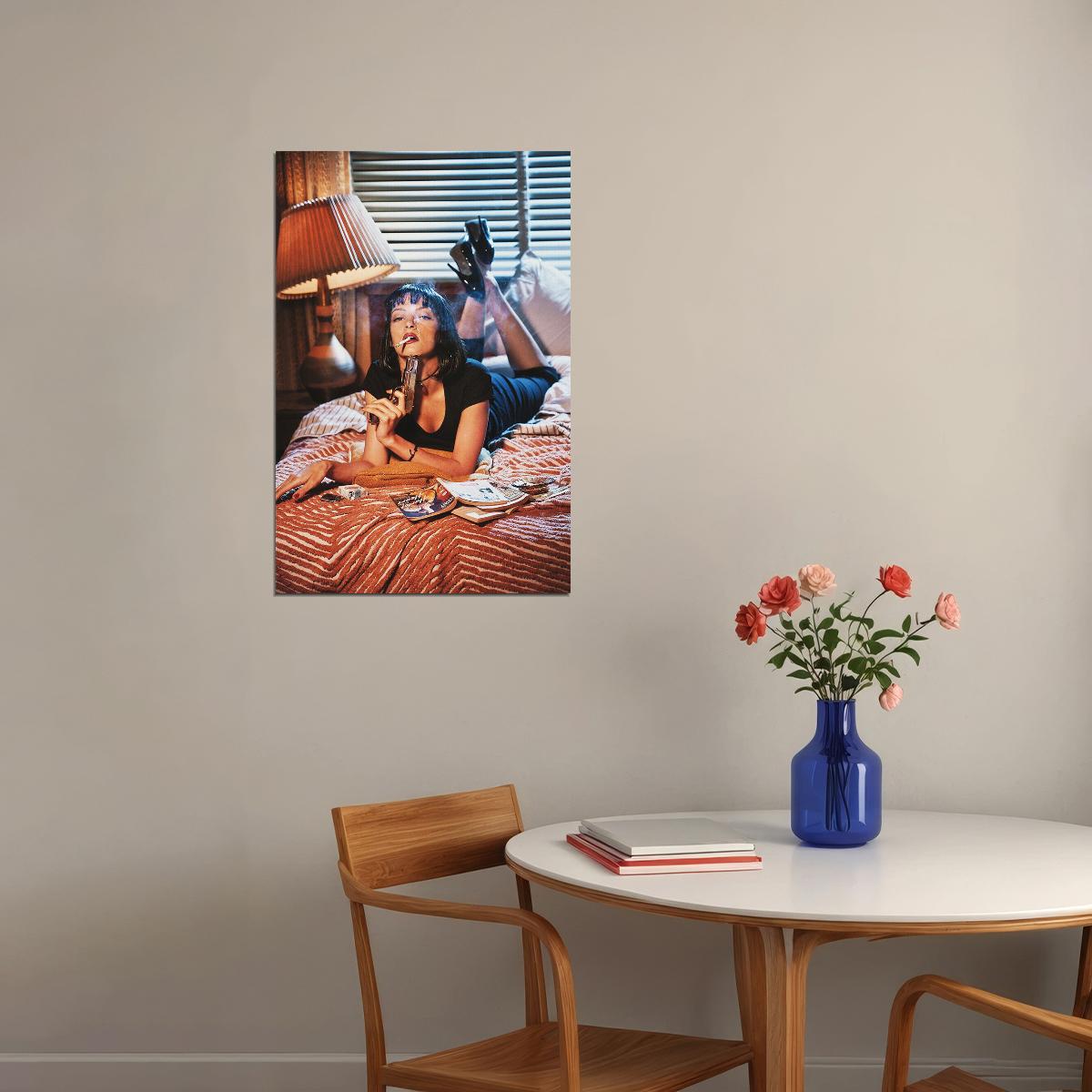 Pulp Fiction Uma Thurman Movie Crime Poster Wall Art Print Home Wall Decor - xonomax