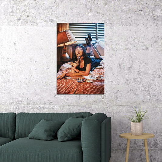 Pulp Fiction Uma Thurman Movie Crime Poster Wall Art Print Home Wall Decor - xonomax