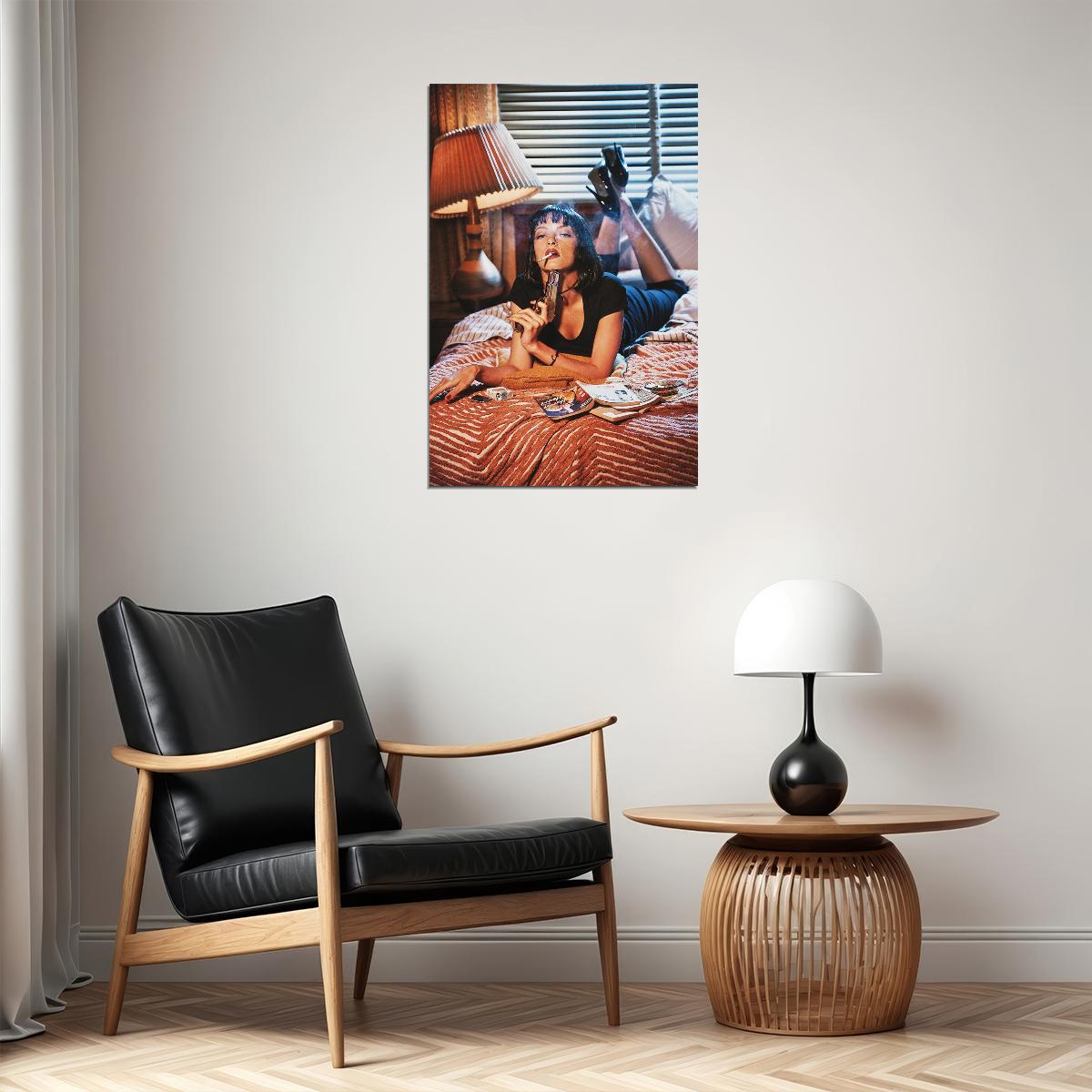 Pulp Fiction Uma Thurman Movie Crime Poster Wall Art Print Home Wall Decor - xonomax