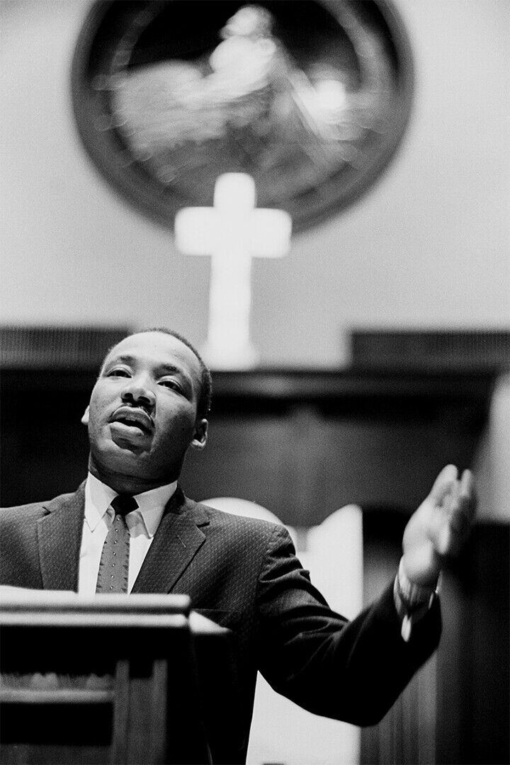 Martin Luther King Giving A Lecture Poster Wall Art Print Home Wall Decor