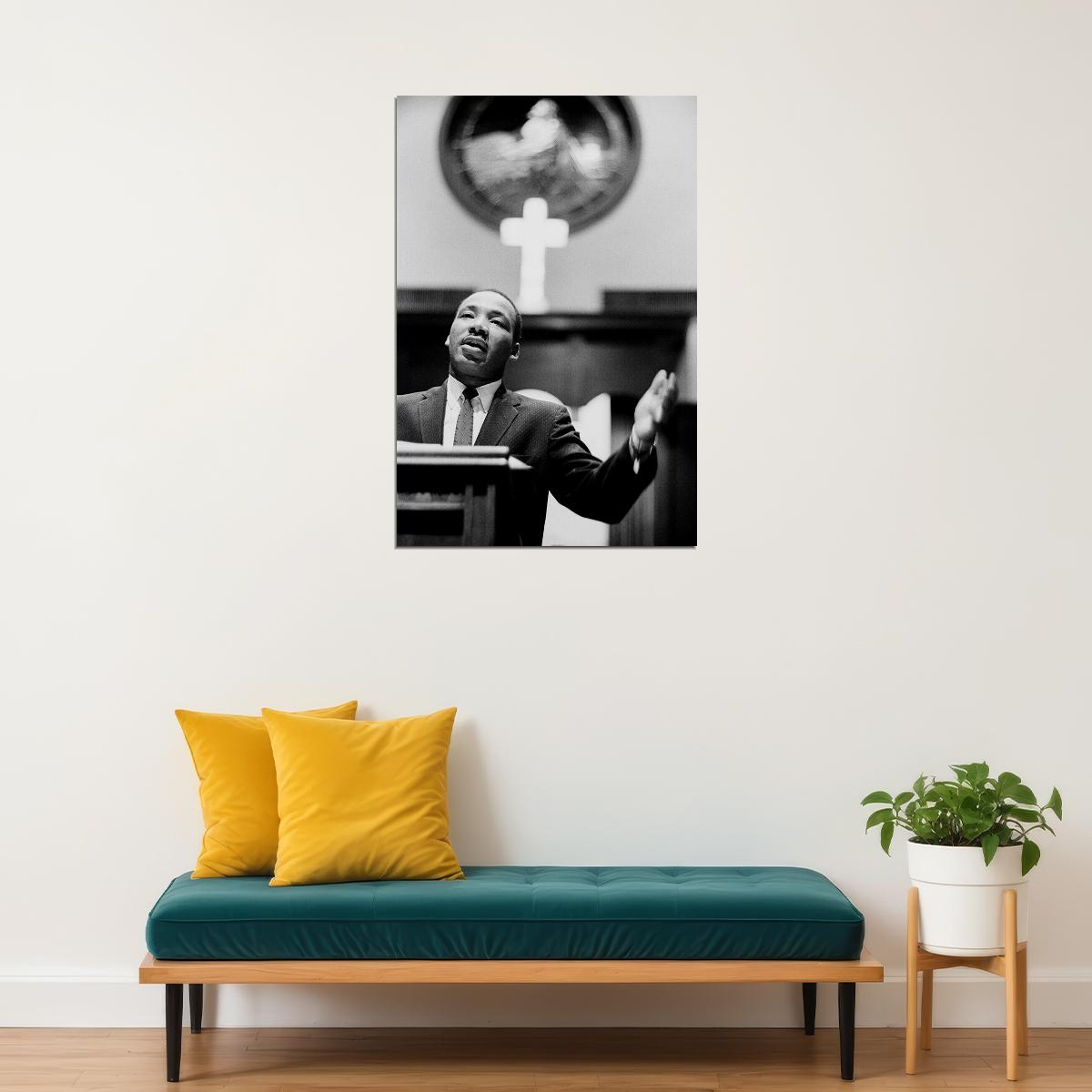 Martin Luther King Giving A Lecture Poster Wall Art Print Home Wall Decor