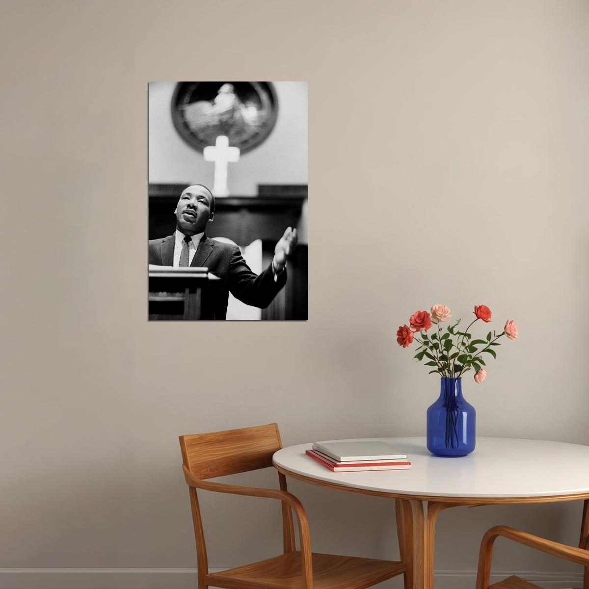Martin Luther King Giving A Lecture Poster Wall Art Print Home Wall Decor