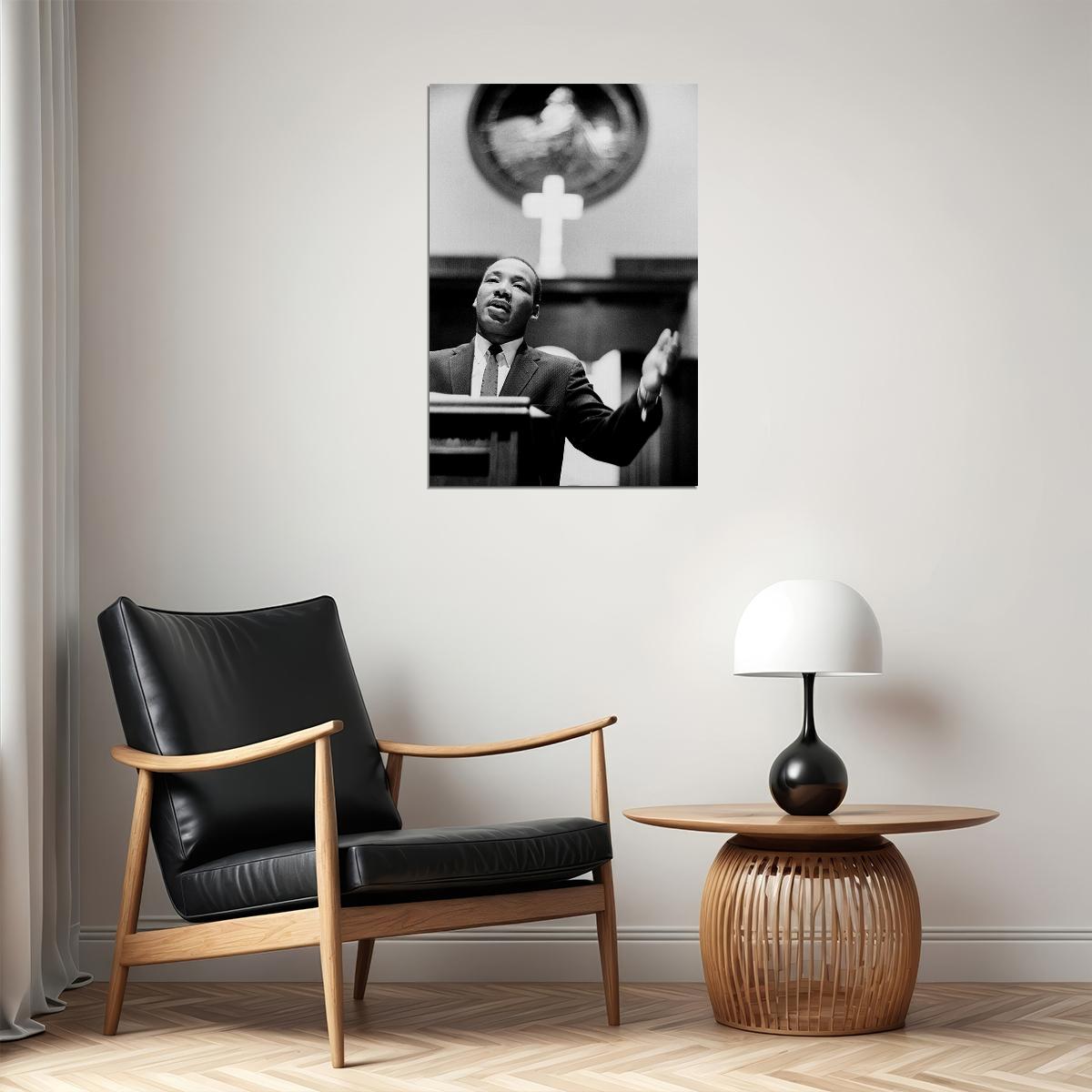 Martin Luther King Giving A Lecture Poster Wall Art Print Home Wall Decor