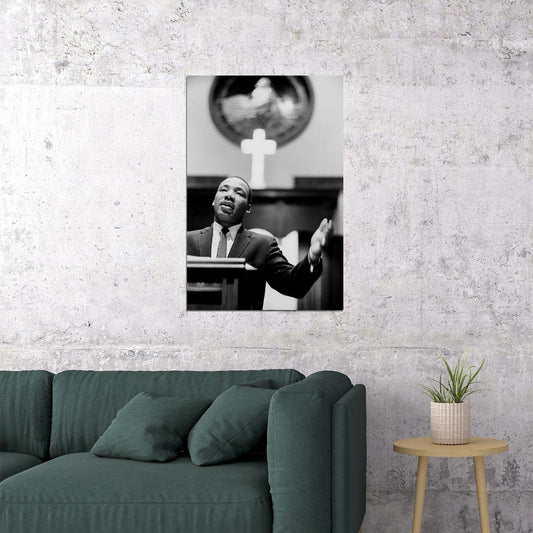 Martin Luther King Giving A Lecture Poster Wall Art Print Home Wall Decor - xonomax