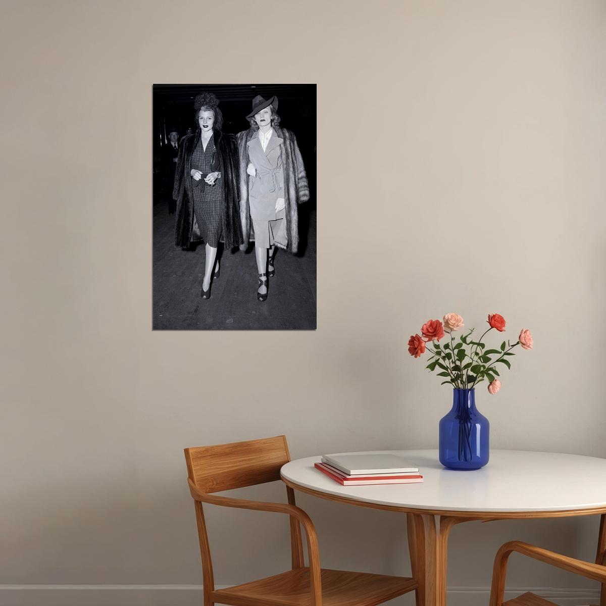 Rita Hayworth And Marlene Dietrich Poster Wall Art Print Home Wall Decor