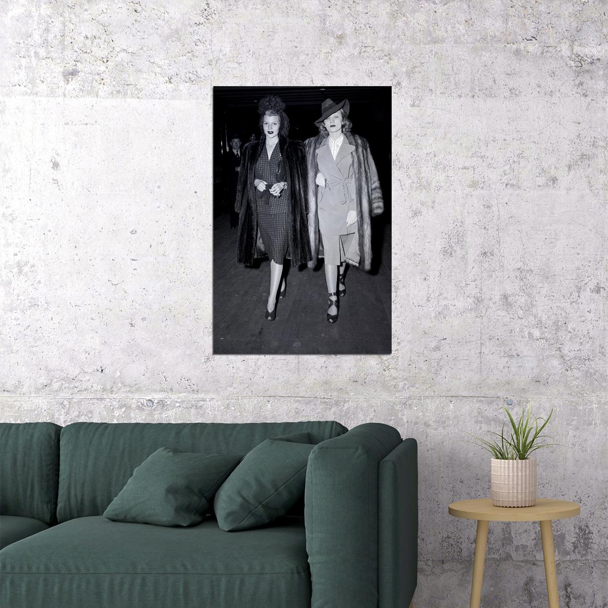 Rita Hayworth And Marlene Dietrich Poster Wall Art Print Home Wall Decor