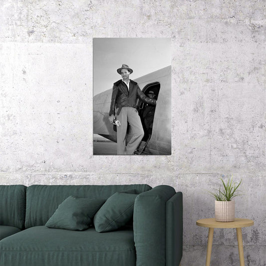Howard Hughes On The Stairs Of The Plane Poster Wall Art Print Home Wall Decor - xonomax